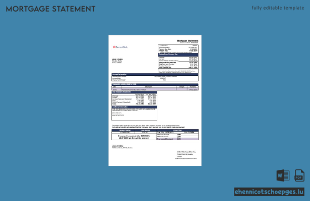 Beispiel eines Hypothekenauszugs der sambischen Cavmont Bank in Word- und PDF-Formaten